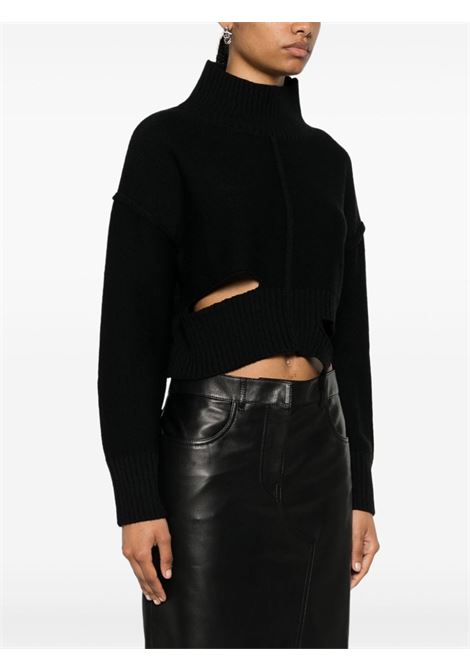 Black cut-out cropped jumper MM6 Maison Margiela - women MM6 MAISON MARGIELA | S52HA0285M13044900